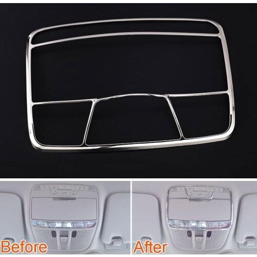 BBQ@FUKA Car Styling Inner Roof Buttons Glass Box Decoration Frame Trim Cover Fit For Benz C GLC Class W205 2014-2016