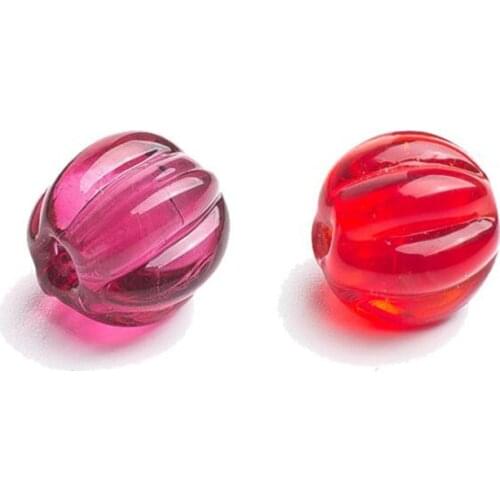 10pcs 8/10/12mm Transparent Lampwork Pumpkin Shape Beads Handmade DIY for Jewelry Making Earrings Bracelet Necklace Accessories