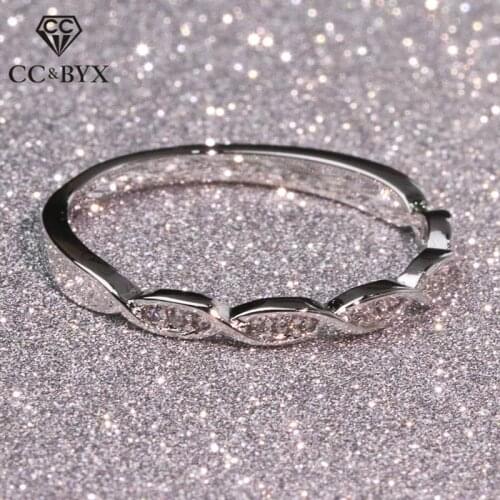 CC Trendy Jewelry Rings For Women S925 Silver Plated Single Row Superfine Joint Tail Ring Bridal Wedding Accessories CC1581