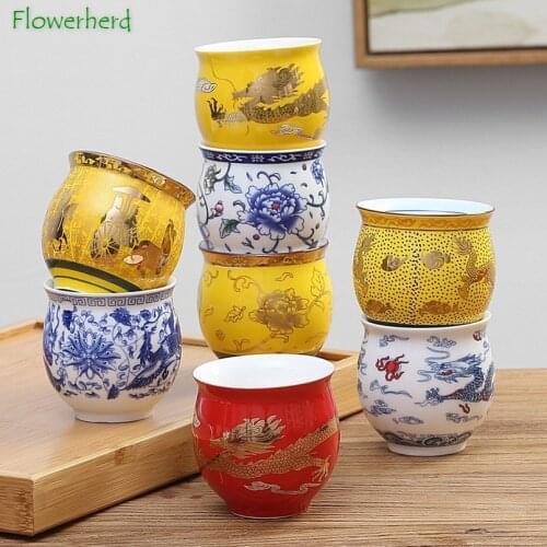 Tea Set Teaware Ceramic Porcelain Tea Coffee Yerba Mate Cup Drinkware Kung Fu Tea Cup Set Double-layer Insulation Water Cup