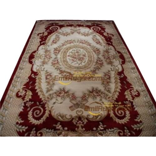 Flower rug for living room french About -knotted Thick Plush Savonnerie 6.56' X 9.84' lx1503 395a gc85savyg28