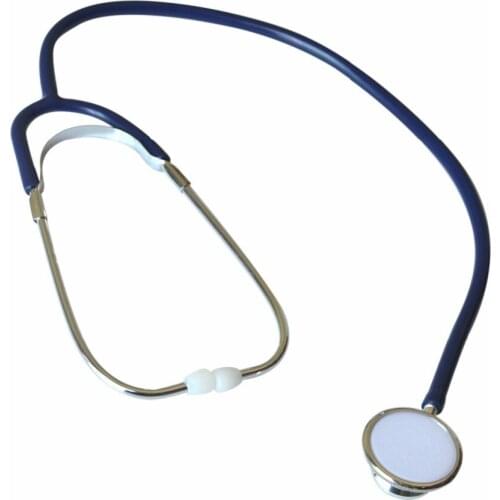 Dual Head Cute Professional Stethoscope Heart Rate Detector Aluminum Echometer With Anti-cold Ring Color Deep Blue