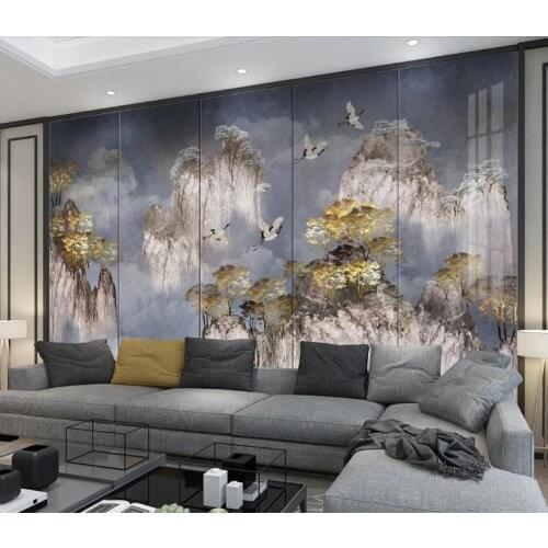 HD custom any size photo wallpaper 3d Artistic blue landscape flowers and birds tv background wall home decoration wallpaper