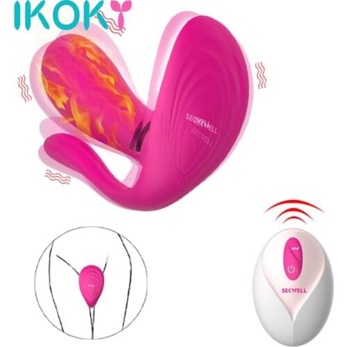 IKOKY Heating Dildo Vibrator Wireless Remote Control Anal Sex Toys For Women Couple Female Masturbation Vibrating Panties