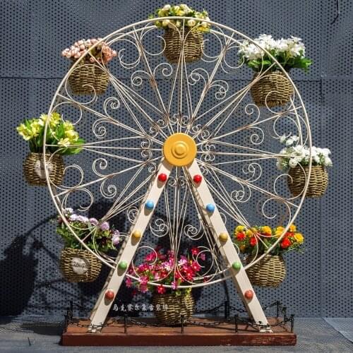 American Retro Iron Industry Wind Ferris Wheel Decoration Restaurant Bar Accessories Clothing Store Window Crafts