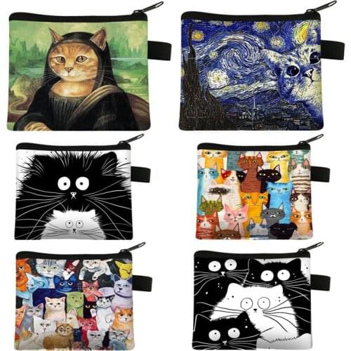 Cute Cat Pattern Girl Coin Bag Mini Wallet Lady Earphone Bags New Credit Card Lipstick Wallet Girl Kids Purse Gift