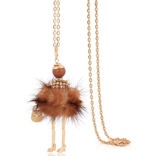 Fashion long fur necklace for women 2017 statement boho chains jewelry classic big necklace & pendmant accessories