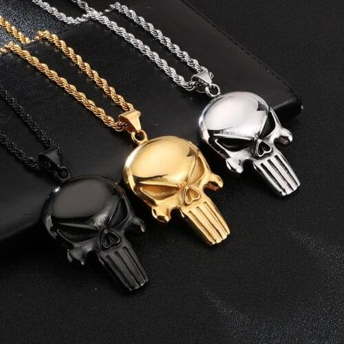 Movie Punisher Shantou Mens Pendant Stainless Steel Personality Flow Mask Pendant Titanium Steel Jewelry