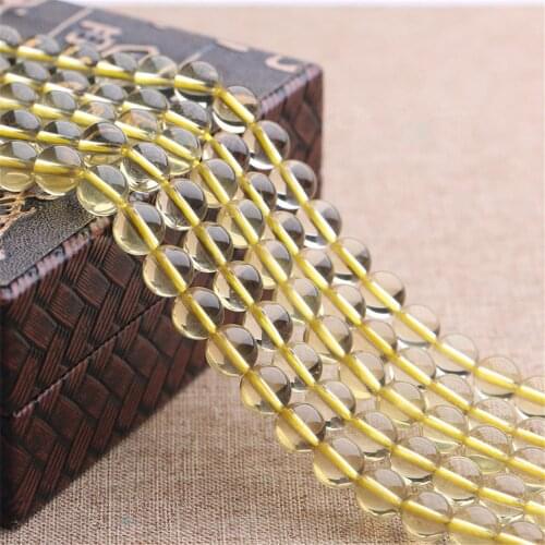 Grade A Natural Citrine Beads 6mm-14mm NOT Dyed Smooth Polished Round 15 Inch Strand HJ01