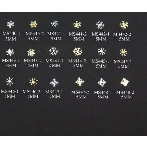 100pcs/bag Silver/Gold New Snowflake Winter-Flake non-adhesive Soft Metal Sticker Nail Art Decoration Acrylic Deco M-28