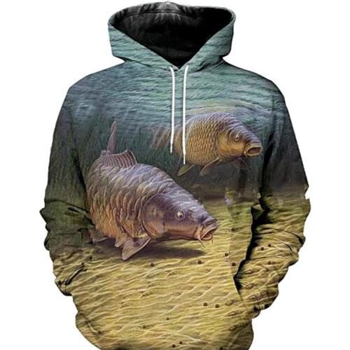 2020 New 3D Fishing Clothes Long Sleeve Plus Size Hoodies Sweatshirt Fishing Coat Outdoor Sports Clothing