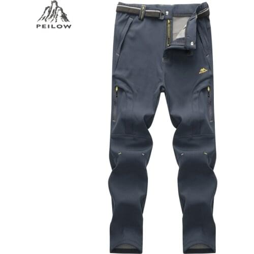 PEILOW women Mens Winter Pants Mens Casual Pant Waterproof Males Jogger Thick Trousers Warm Fleece Pants Men size 6XL 7XL 8XL