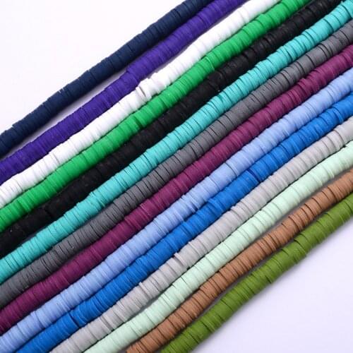 6mm 14colors Flat Round Handmade Polymer Clay Beads Spacer Loose Chip Disk Beads For Jewelry Making Diy Handmade Accessories