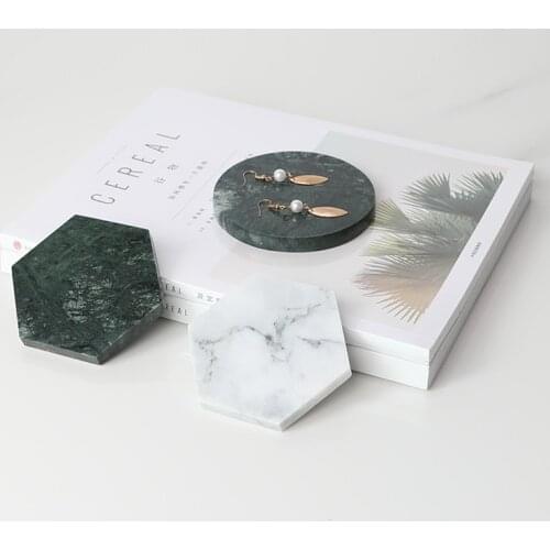 Natural Marble Coasters Ins Simple Insulation Pad Art Creative Jewelry Nordic Style Jewelry Mat Still Life Shooting