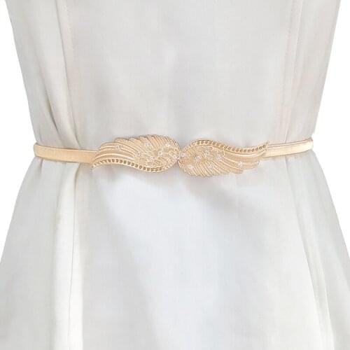 Elastic Sexy Belts For Women Ladies Dress Belt Fashion Gold Silver Thin Female Waist Belt With Metal Buckle ceinture femme