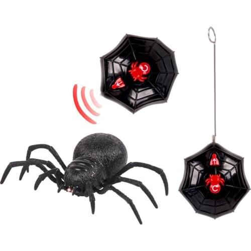 Remote Control Simulation Spider Prank Toy RC Spider Decoration Creative Control Wall Halloween Remote Scary Climbing Spide E5D1