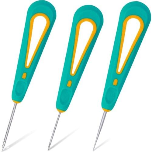 LMDZ Rubber Handle Sewing Awl Leather Sewing Craft Splicing Tool Straight Head Awl/Hook Head Awl/Hollow Awl Sewing Accessories