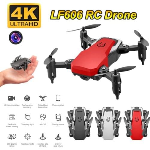 LF606 Wifi FPV Foldable RC Drone with 4K HD Camera Altitude Hold 3D Flips Headless Mode RC Helicopter Aircraft