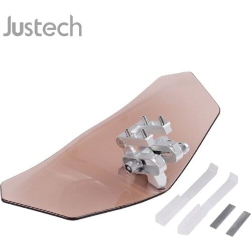 Justech Motorbike Wind Screen Deflector Windshield Windscreen For All Motorcycle Racing Bike Brown Polished Universal Windshield