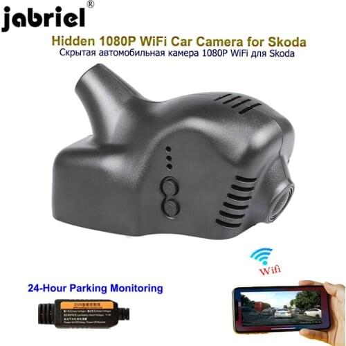 Jabriel 1080P dash camera 24 hour HD Car video recorder rear Camera for skoda yeti kodiaq octavia a7 a5 rapid fabia superb Karoq