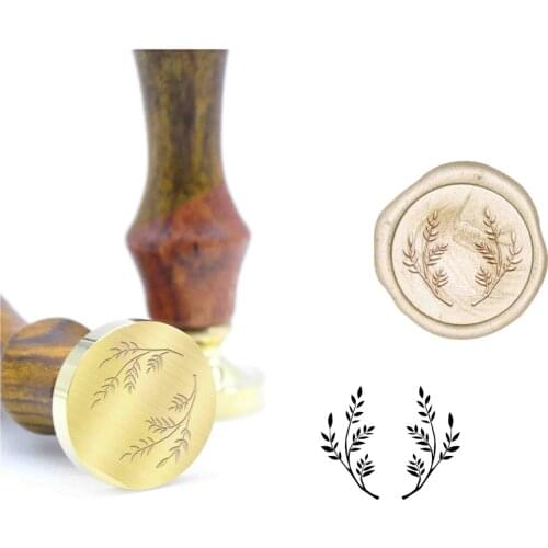 Custom sealing wax Stamps DIY stamps handle for wedding invitations sealing Grass ring Wax Seal Stamp B1355