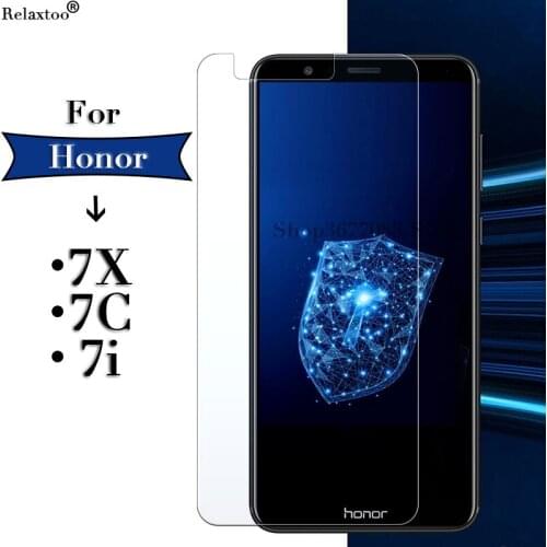 Protective Glass honor 7x 7c 7i on the for huawei honnor x7 c7 i7 screen protector tempered protect glas 7 x c i honer huawey