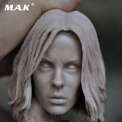 1/6 Scale White DIY Kate Beckinsale Unpainted Female Blank Head Carving Fit 12" Action Figure Doll Body Toys