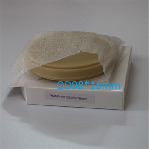 10 Piece of OD98*16MM A1, A2, A3, Transparent PMMA Material CAD/CAM Disk PMMA Blocks