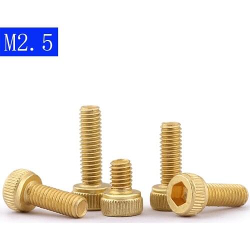 2.5mm / M2.5 x 0.45 Solid Brass Allen Bolt Hex Socket Head Cap Screws DIN 912