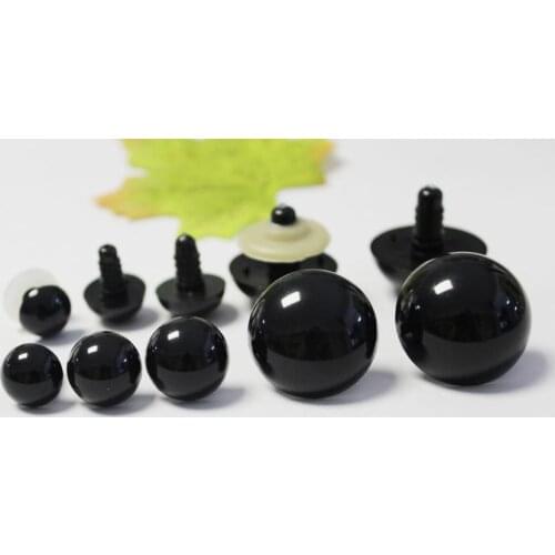 20pcs/lot 14mm/16mm/18mm/28mm/30mm/40mm/50mm high quality bright full black round toy eyes --size option