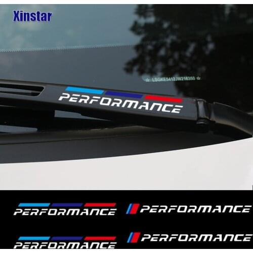 4pcs M Performance Car Windshield Wiper Sticker For BMW E30 E34 E36 E60 E46 E90 E71 E87 E70 F30 F10 F20 X1 X3 X4 X5 X6 M3 M5