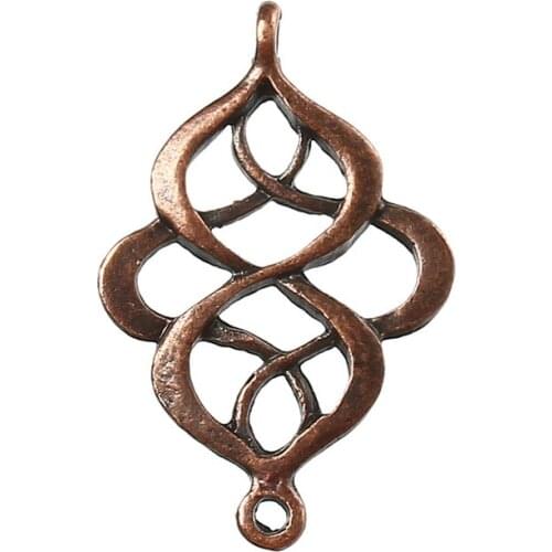 8SEASONS Connectors Findings Twist Calabash Antique Copper Hollow 28mm x 18mm,50PCs (B33900)