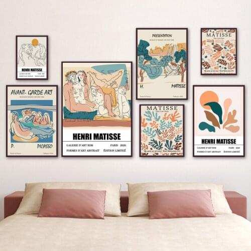 Abstract Line Drawing Figure Tree Matisse Wall Art Canvas Painting Nordic Posters And Prints Wall Pictures For Living Room Decor