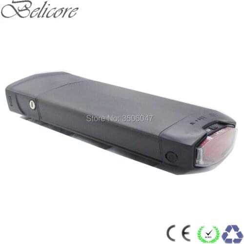 Free shipping Ebike rear rack battery pack 36V 48V 52V 11.6ah 12AH 13AH 14Ah e-bike luggage battery pack with 2a charger