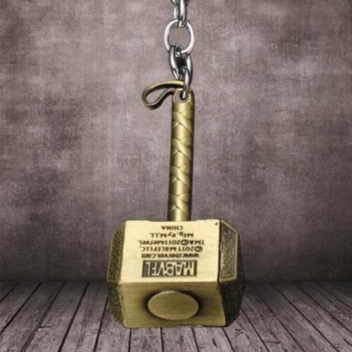 Thor-Hammer Keychain Pendant Avengers-Marvell Keyring Key Chain Ring Viking Odin Norse Mythology Jewelry