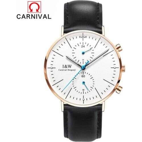 Multiple Time Zone Ultra Thin Simple Nordic Design Watch Men Sapphire Genuine Leather Waterproof Mens Watches Top Brand Luxury
