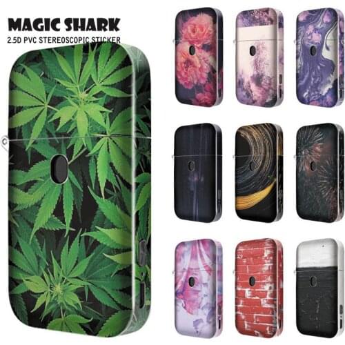 Magic Shark Flower Leaf Wall Print Fireworks Bumpy Pvc High Quality Case Pod Kit Sticker Wrap Vape Film For Aurora Play