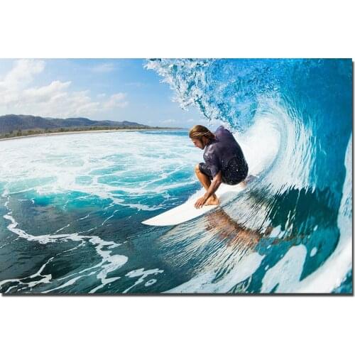 Decorative Paintings Surfing HD Picture Printed Canvas Cloth Wall Art Poster for Room Decor