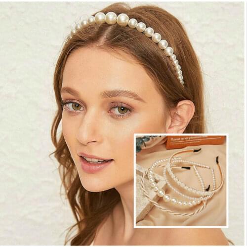 Elegant Pearl Hairbands Wedding Artificial Pearl Hair Hoops White Trendy Hairbands Bow Hair Hoops Sweet Luxury Female Fashion