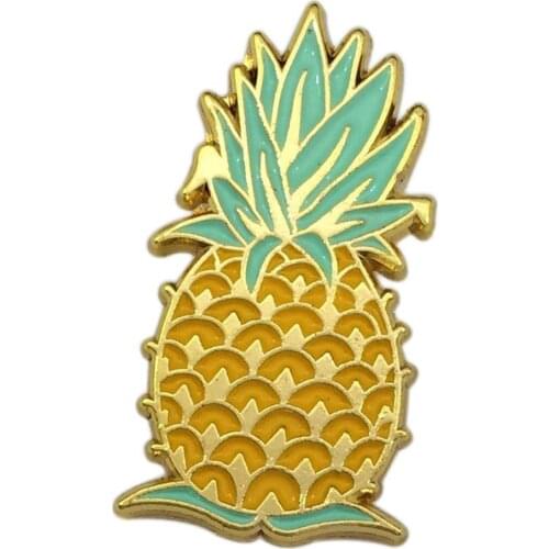 Hot Plated Gold Badge New Style Pineapple Shape Metal Badges
