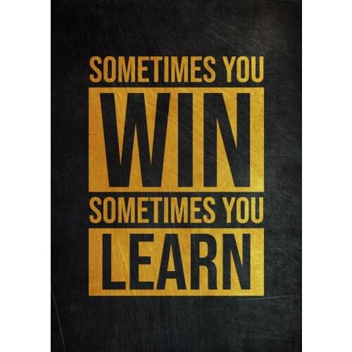 Wall Art Prints Positive Affirmation Canvas Painting Sometimes You Win Sometimes You Learn Inspirational Poster For Office Decor