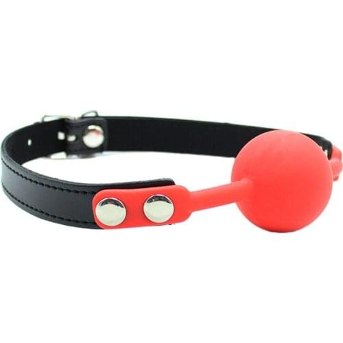 Toys for Adults Silicone Ball Gag Oral Fixation Bondage Mouth Gag Mouth Stuffed PU Leather Band Sex Toys for Couples Adult Games