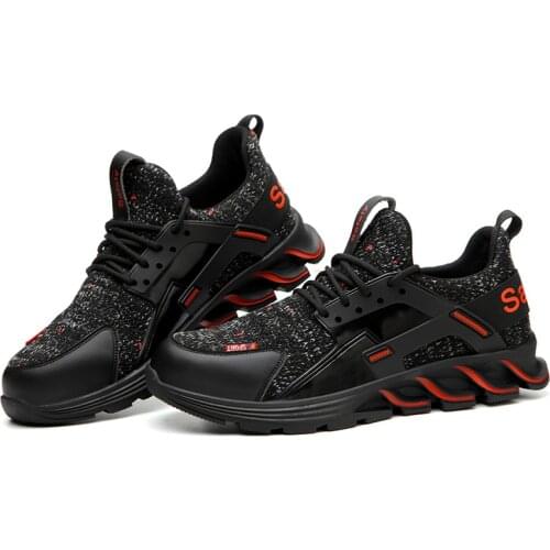 Men Work Safety Shoes Steel Toe Head Puncture-Proof Anti-Stabbing Wearable Breathable Light Soft Sneakers Boots Security