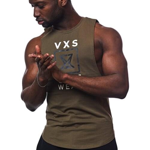 Men Bodybuilding Tank Tops Gym Workout Fitness Cotton Sleeveless Shirt Running Clothes Stringer Singlet Male Summer Casual Vest