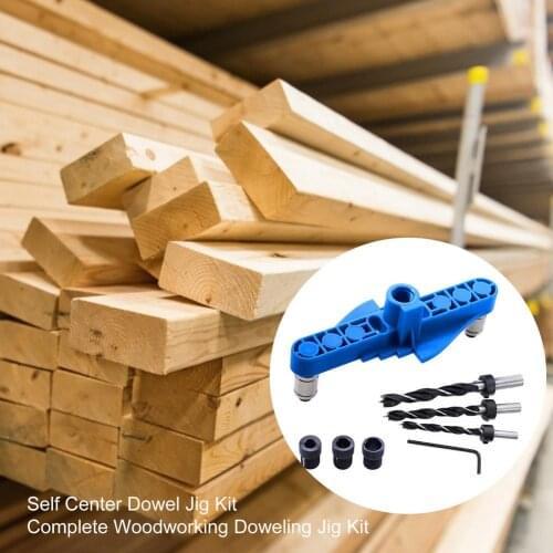 Wood Doweling Jig Set ABS Plastic Handheld Pocket Hole Jig Kit 6/8/10mm Drill Bit Hole Puncher For Carpentry Dowel Joints