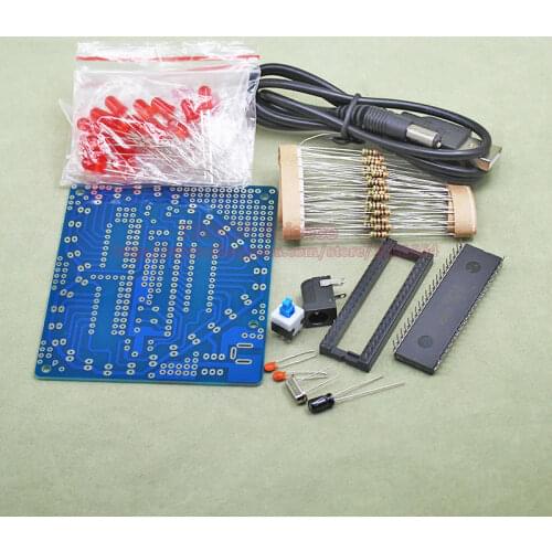 1sets/Lot Electronic Fun DIY Kit Heart Circulation Flashing Light 32 pcs Red LED For Beginners Mannual Welding