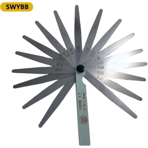 Feeler Gauge Filler 0.02mm to 1mm Metric Thickness Measurement Layout Tool 100mm Long 17 Blade