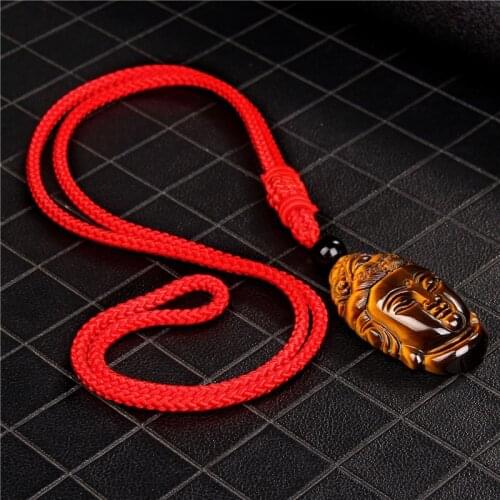 Fengshui Buddha PIXIU Charm Necklace For Men Women Natural Stone Tiger Eye Pendant Neckace Religion Pray Health Wealth Jewelry