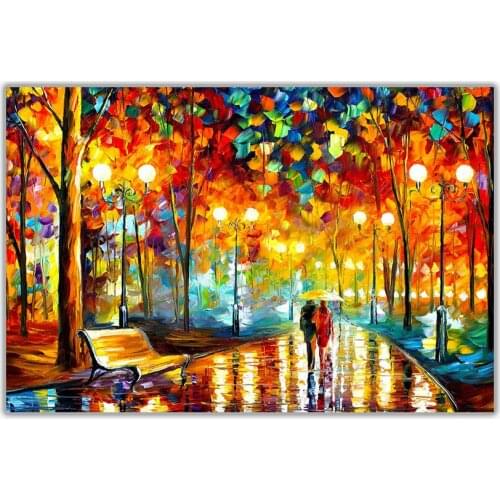 Palette Knife Landscape Oil on Canvas Painting for Home Decor Wall Art Picture Painting Rains Hand Painted No Framed