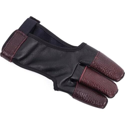 Archery Glove Finger Tab Accessories - Leather Gloves for Recurve & Compound Bow - Three Finger Guard for Men Women